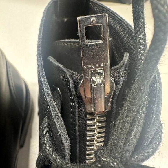 Rag & Bone Cannon Black Leather Combat Boots Womens Size 38.5 - Picture 5 of 16